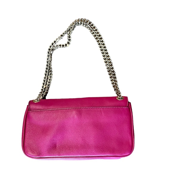 MICHAEL KORS Jet Set Chain Leather Flap Shoulder Bag Raspberry - Picture 5 of 11